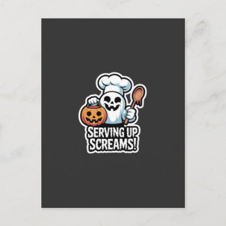 Chef Boo – Spooky Cute Halloween Ghost Spoon Inbjudan Vykort