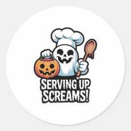 Chef Boo – Spooky Cute Halloween Ghost Spoon Runt Klistermärke