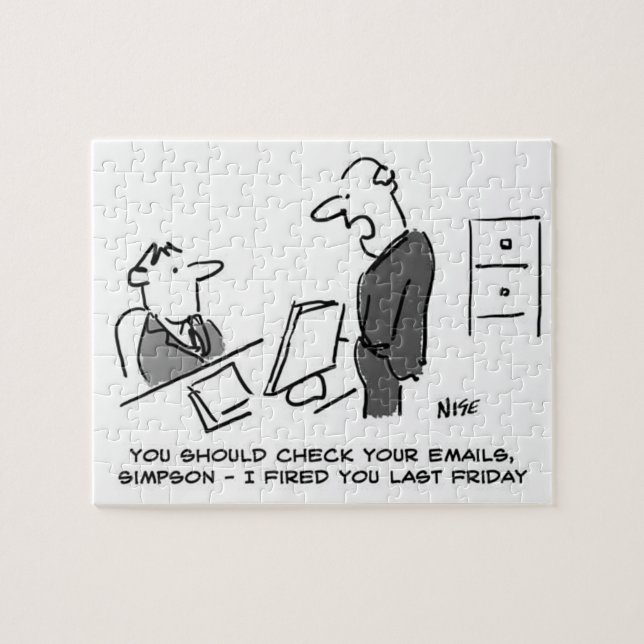 Chef bränner arbetare per e-post pussel (Horisontell)