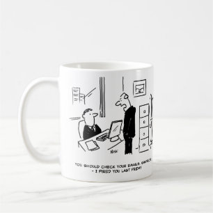 Chef bränner en Office-anställd med e-post Kaffemugg