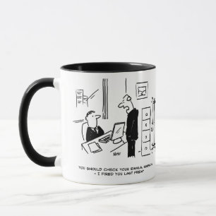 Chef bränner en Office-anställd med e-post Mugg