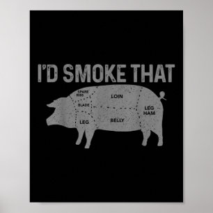 Chef Butcher Bbq ID Smoke that Gris Gris Funny Fat Poster