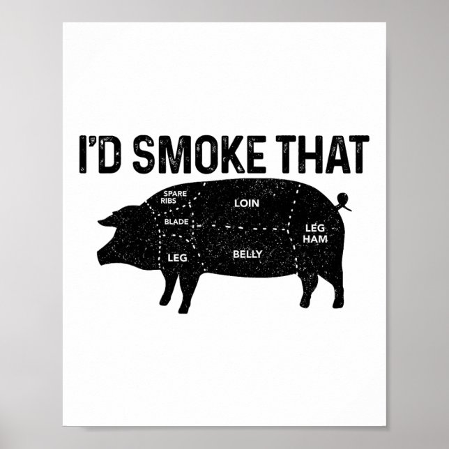 Chef Butcher Bbq.. jag skulle röka den där Gris Gr Poster (Framsidan)