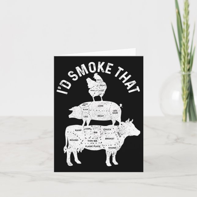 Chef Butcher Bbq.. jag skulle röka det där Gris-nö Kort (Framsida)