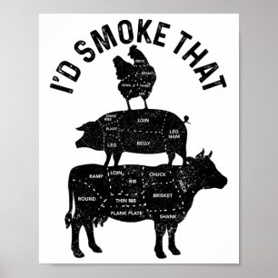 Chef Butcher Bbq.. jag skulle röka det där Gris-nö Poster