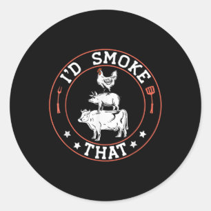 Chef Butcher Bbq Smoker ID Smoke that Barbecue Pit Runt Klistermärke