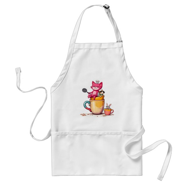 Chef Cat Coffee Break Apron Förkläde (Framsidan)