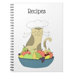 Chef Cat Recipe-anteckningsbok Anteckningsbok