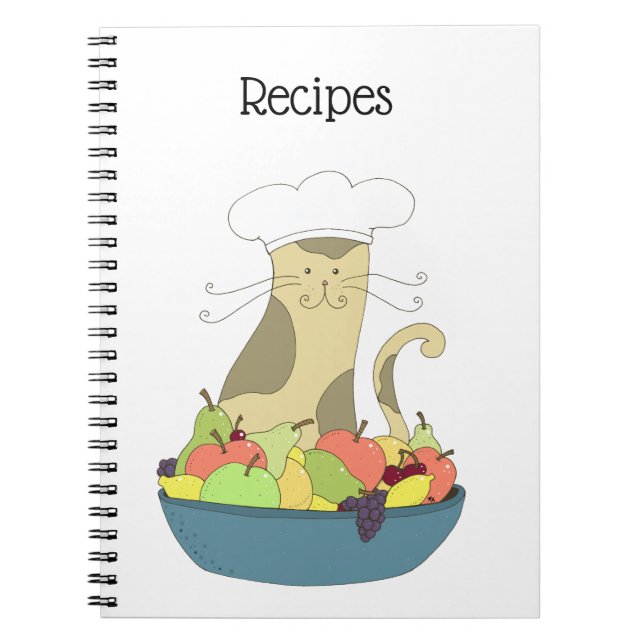 Chef Cat Recipe-anteckningsbok Anteckningsbok (Framsidan)