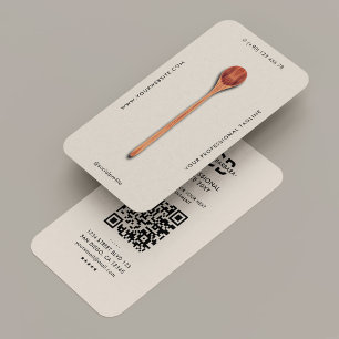 Chef Caterer Wooden Spoon Sand Minimum Visitkort