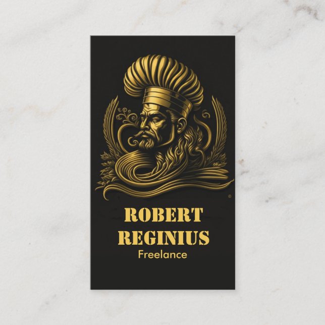 Chef Catering Guld Modern Black Blink 210 Visitkort (Framsida)