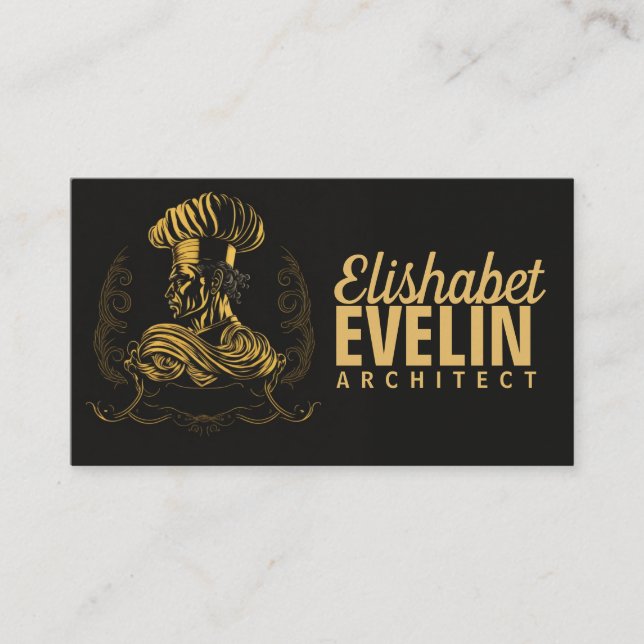 Chef Catering Guld Modern Black Blink 507 Visitkort (Framsida)