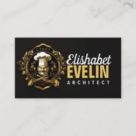 Chef Catering Guld Modern Black capung657 Visitkort