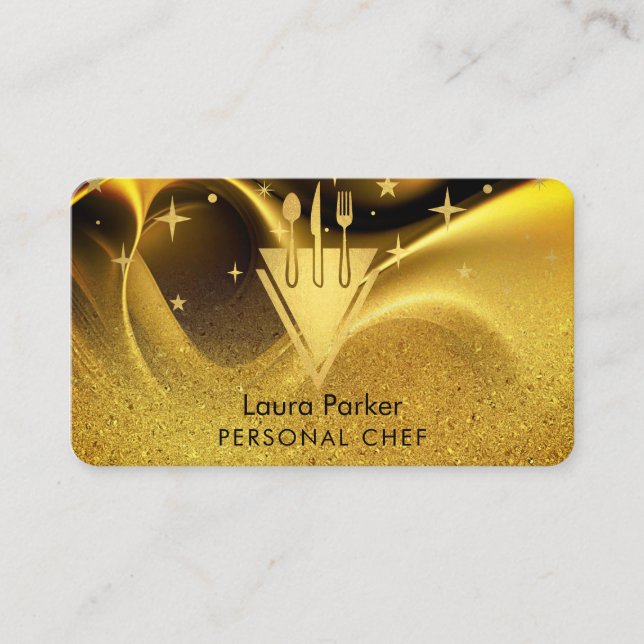 Chef Catering Restaurant Kitchen Verktyg Personlig Visitkort (Framsida)