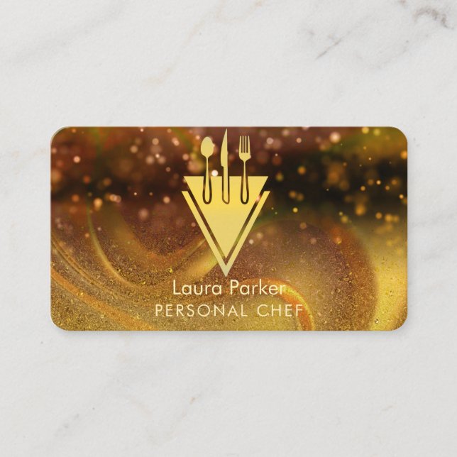 Chef Catering Restaurant Kitchen Verktyg Personlig Visitkort (Framsida)