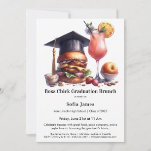 Chef Chick Examenbrunch & Grillfest Inbjudningar