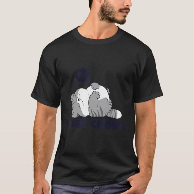Chef Chonk Lazy Spipande Tjock Kattutformning T Shirt (Framsida)