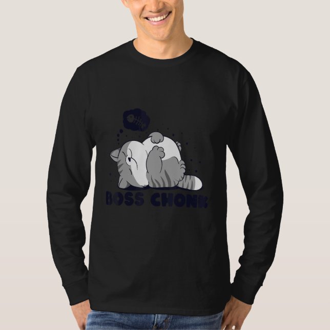 Chef Chonk Lazy Spipande Tjock Kattutformning T Shirt (Framsida)