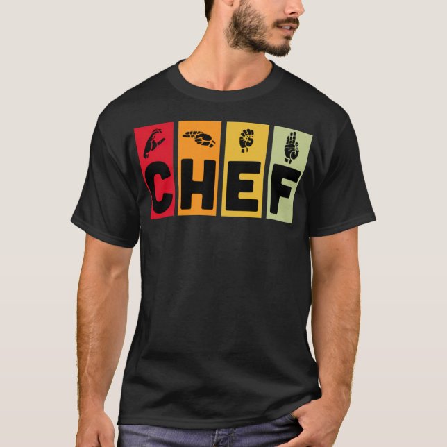 Chef colorful funny pampered chef  t shirt (Framsida)