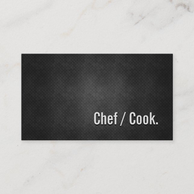 Chef/Cook Coola Black Metall Simpity Visitkort (Framsida)