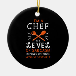 Chef Cook Funny Gift Julgransprydnad Keramik