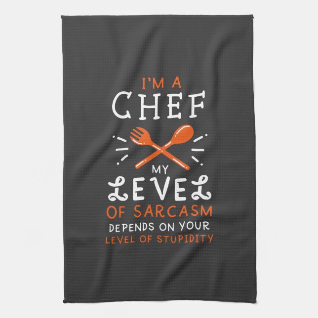 Chef Cook Funny Gift Kökshandduk (Vertikal)