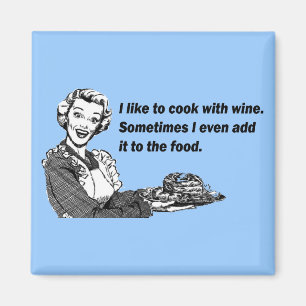 Chef & Cook Humor - Kokning med Vin Magnet