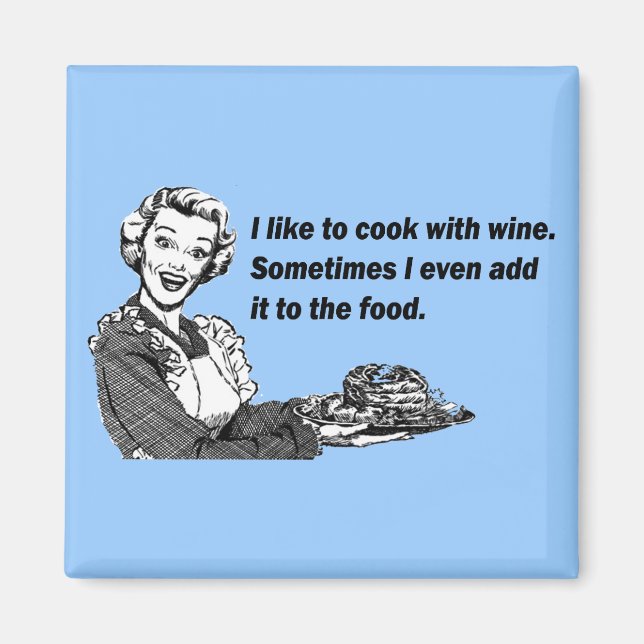 Chef & Cook Humor - Kokning med Vin Magnet (Framsidan)