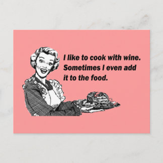 Chef & Cook Humor - Kokning med Vin Vykort