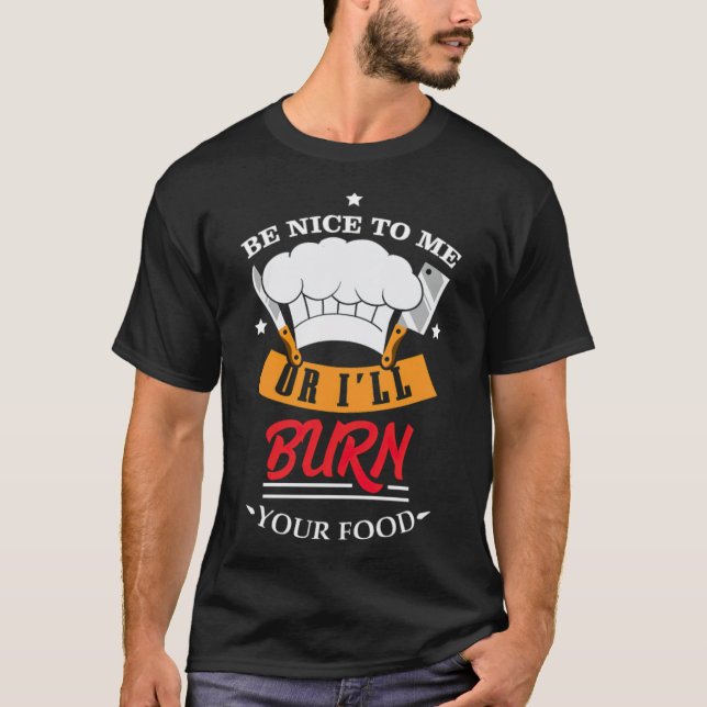 Chef Cook Joke Kitchen (hona) T Shirt (Framsida)