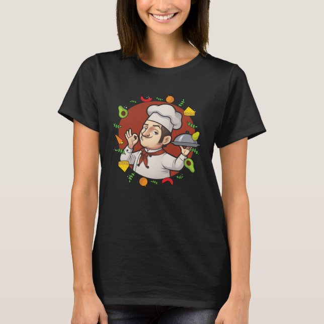 Chef Cooking Restaurant Food Cook T Shirt (Framsida)