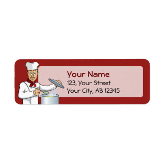 Chef Cooking Returadress Etikett