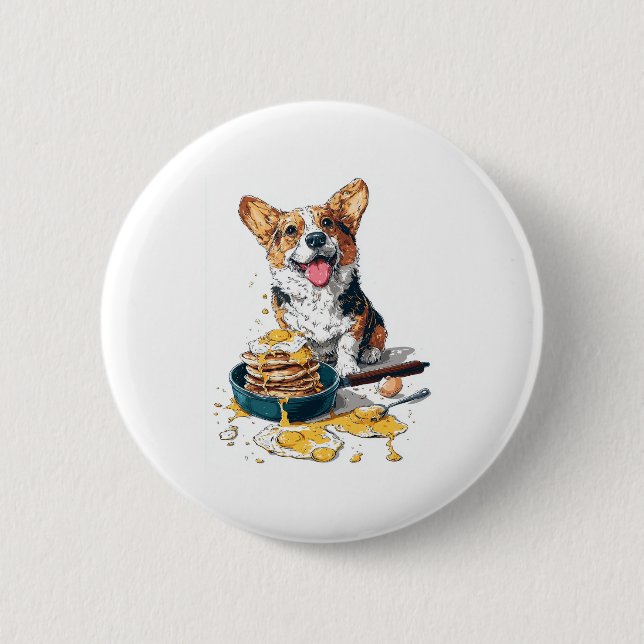 Chef Corgi - Funny Cooking Hund Knapp (Framsida)