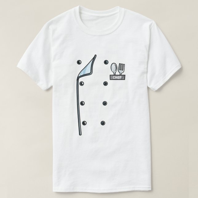 Chef Costume Jackar Uniform Funny Cook Jacka for C T Shirt (Design framsida)