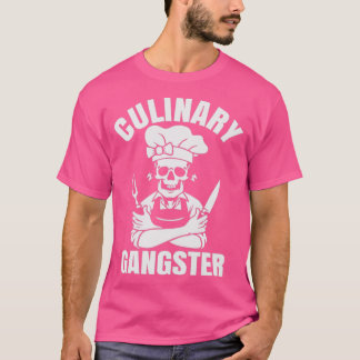 Chef Culinary Gangster Cook Skull och Knivar T Shirt