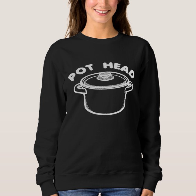 Chef Culinary Kitchen Cooking Pot Head T Shirt (Framsida)