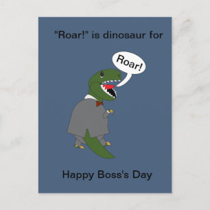 Chef-dagen för chef Funny Dinosaur Lycklig Vykort