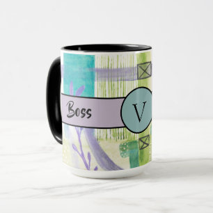 Chef Dam Black Monogram Abstrakt 2 Ringer 15oz Mugg