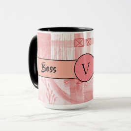 Chef Dam Black Monogram Abstrakt 3 Ringer 15oz Mugg