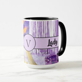 Chef Dam Black Monogram Abstrakt 3 Ringer 15oz Mugg