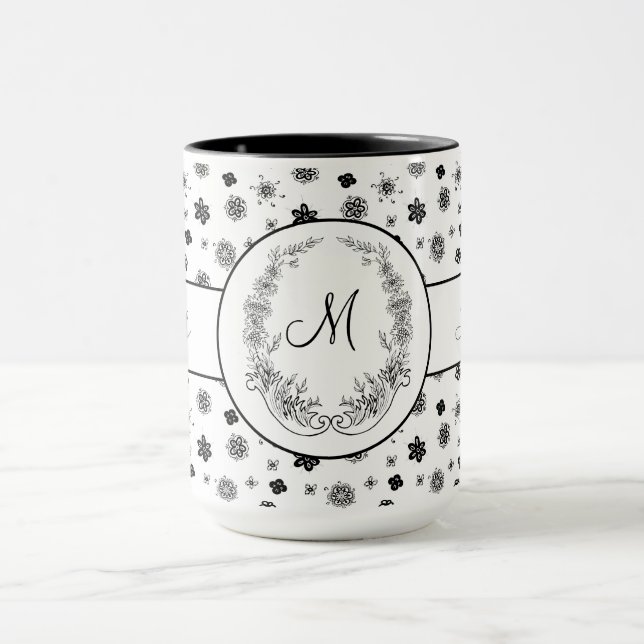 Chef Dam Black Monogram Ringer 15oz Mugg (Center)