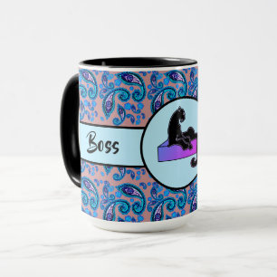 Chef Dam Black Rosa Cat Ringer 15 oz Mugg