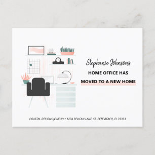 Chef Dam Entrepreneur Home Office Flytta Meddelande Vykort
