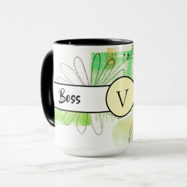 Chef Dam Grönt Monogram Abstrakt Ringer 15oz Mugg