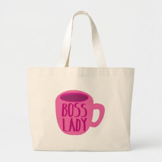 CHEF dam med rosa kaffe kopp Jumbo Tygkasse