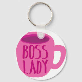 CHEF dam med rosa kaffe kopp Nyckelring