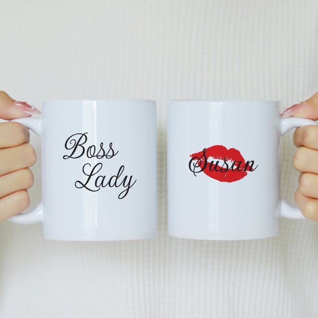 Chef Dam Personlig Kaffe Mugg med rött läppar (Skapare uppladdad)
