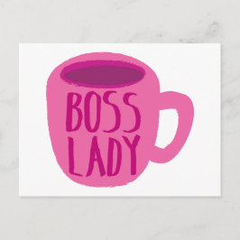 Chef Dam rosa Kaffe Kopp Vykort