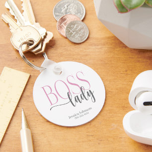 Chef Dam Rosa och Grått Natural Nyckelring