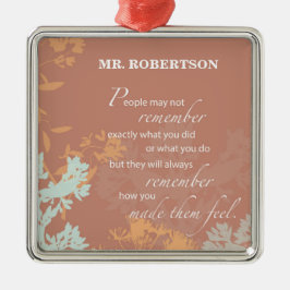 Chef Day Vild Flower Silhouettes på Brown Julgransprydnad Metall